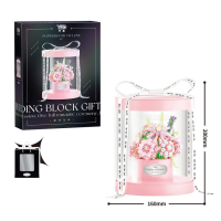 Подарочный набор «Розовый букет под прозрачным куполом» 2363-P