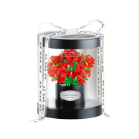Конструктор «Букет красных роз», под прозрачным куполом (2361-P)