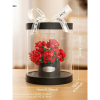 Конструктор «Букет красных роз», под прозрачным куполом (2361-P)