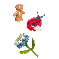 Конструктор «Букет цветов с божьими коровками под колбой», 596 деталей, 2283-P 