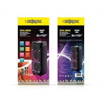 Портативная аккумуляторная акустическая система ZXX-6510, 2×10", 2 микрофона