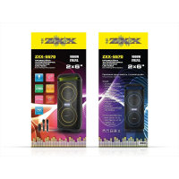 Портативная аккумуляторная акустическая система ZXX-5570, 2×6", 2 микрофона