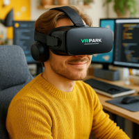 Очки виртуальной реальности VR BOX PARK J20 с наушниками и пультом