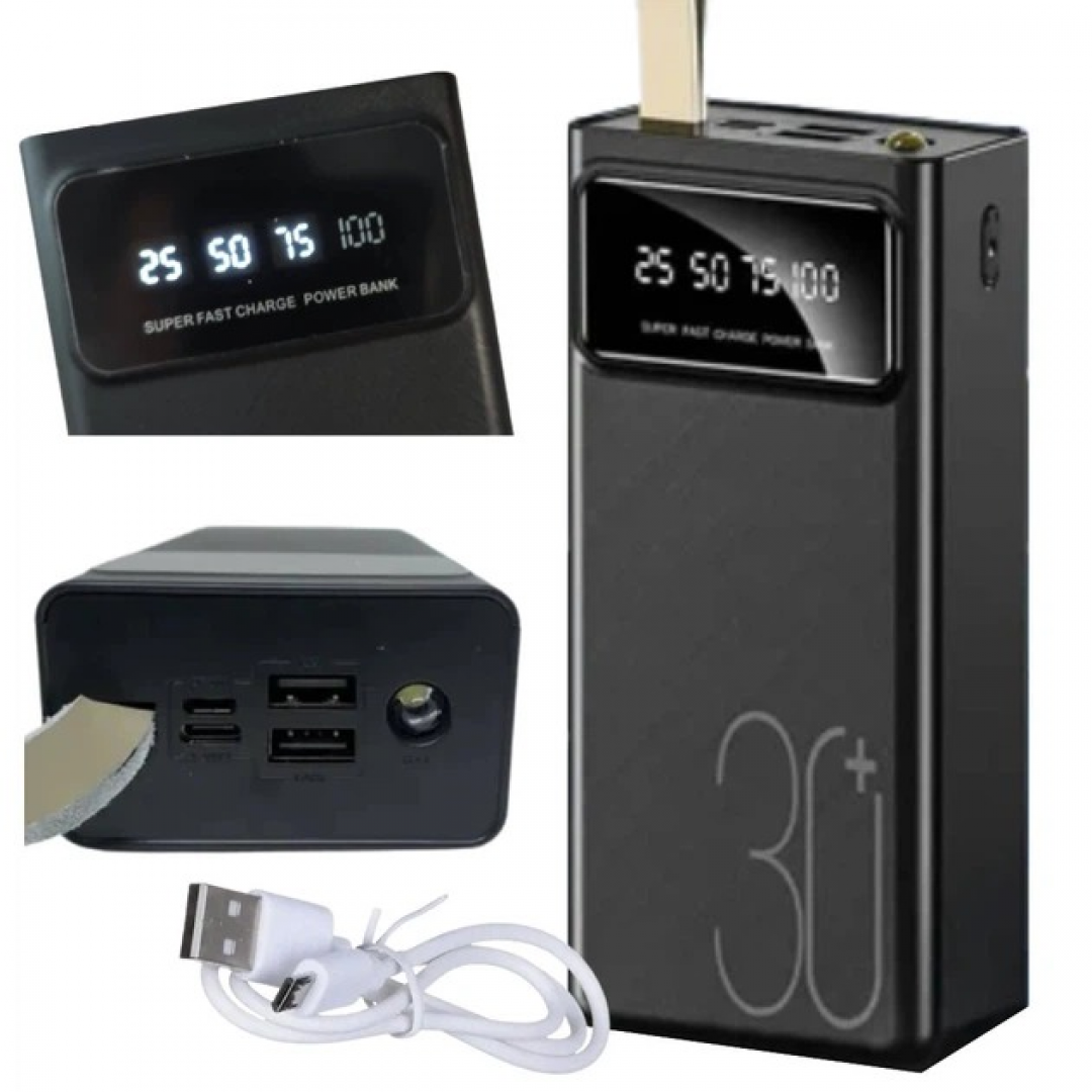 Внешний аккумулятор V1103, 30000 мА·ч, фонарик, дисплей Внешний аккумулятор V1103, 30000 мА·ч, фонарик, дисплей