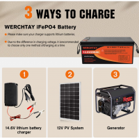 Аккумулятор LiFePO4 Werchtay, 12.8V, 200Ah, 2560Wh