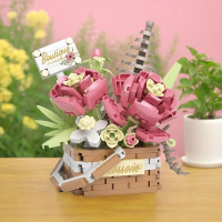 Конструктор цветочная корзина «Романтическая встреча», 395 деталей, P1088