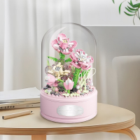 Конструктор «Розовые гардении», под куполом, 624 детали, P1062