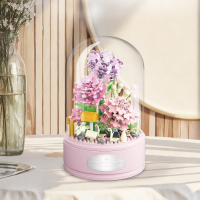 Конструктор «Розовые гвоздики», под куполом, 624 детали, P1064