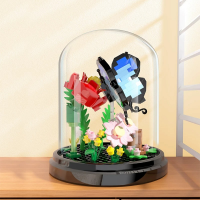 Конструктор «Цветы с голубой бабочкой», под куполом, 263 детали, P2344