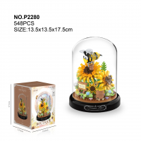 Конструктор «Пчёлы на подсолнухе», под куполом, 548 деталей, P2280