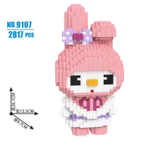 Конструктор «Мелоди» Hello Kitty, 2817 деталей, высота 25 см, 9107