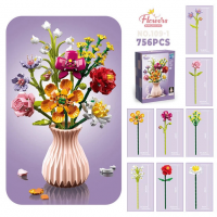 Конструктор «Букет в розовой вазе», 756 деталей, 109-1 