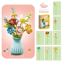 Конструктор «Букет в бирюзовой вазе», 737 деталей, 109-5 