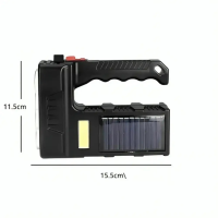 Фонарь аккумуляторный HX-6, 6 LED, боковой свет, солнечная панель, 4 режима, USB