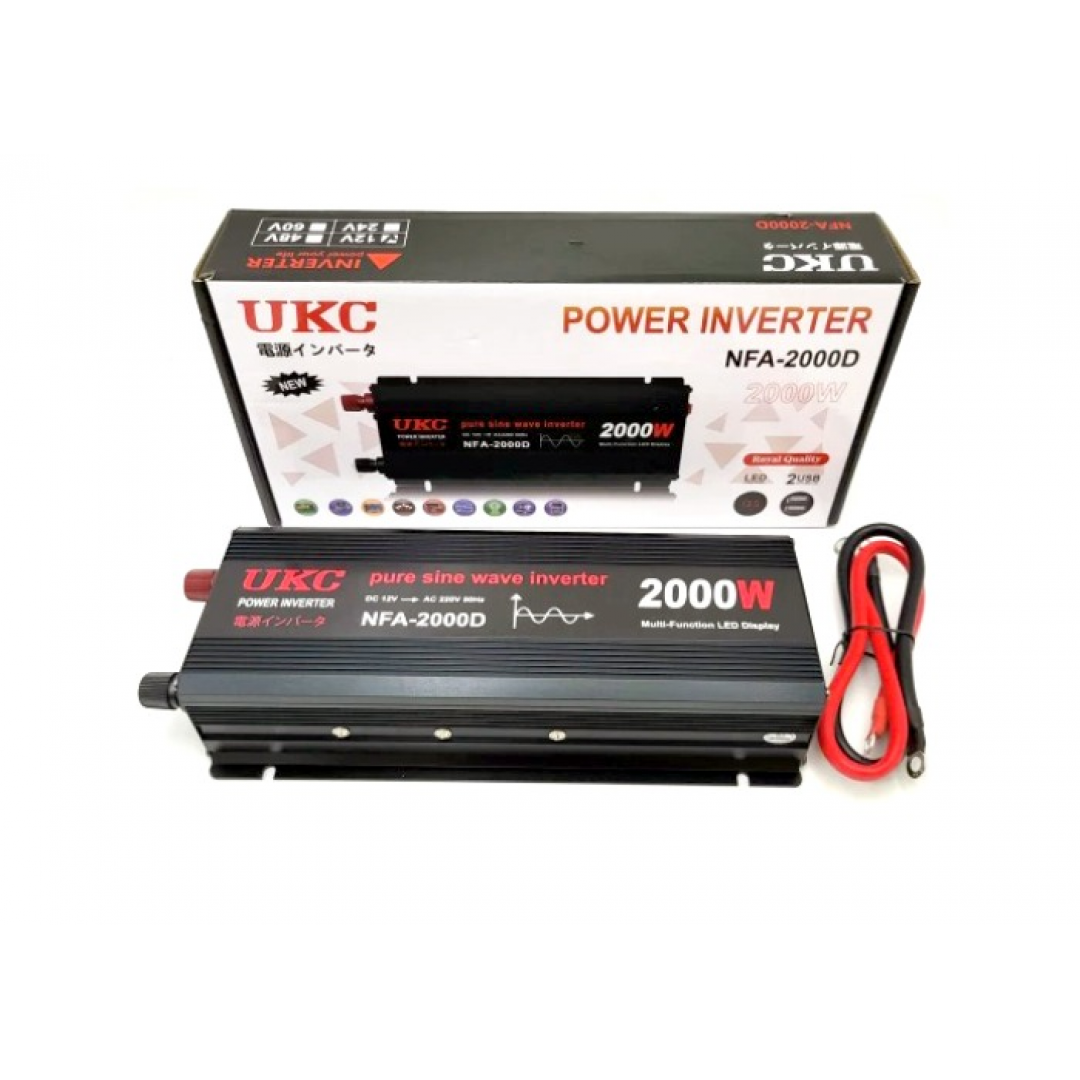 Инвертор с чистой синусоидой UKC NFA-2000D, 12V–220V, 2000 W Инвертор с чистой синусоидой UKC NFA-2000D, 12V–220V, 2000 W