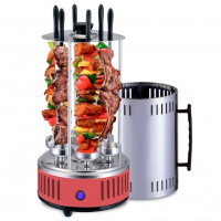 Электрошашлычница вертикальная Domotec BBQ MS‑7783, 1000 Вт, 6 шампуров, красная
