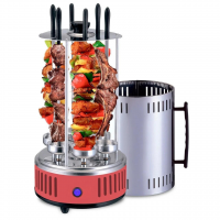Электрошашлычница вертикальная Domotec BBQ MS‑7783, 1000 Вт, 6 шампуров, красная