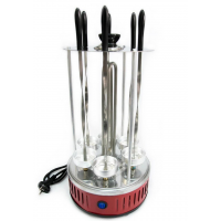 Электрошашлычница вертикальная Domotec BBQ MS‑7783, 1000 Вт, 6 шампуров, красная