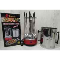 Электрошашлычница вертикальная Domotec BBQ MS‑7783, 1000 Вт, 6 шампуров, красная