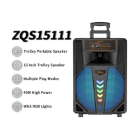 Колонка акустическая ZQS15111, 25 Вт, 15", 2 микрофона