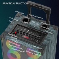 Колонка акустическая ZQS9011L, 2×30 Вт, 2*10", с 2 беспроводными микрофонами Колонка акустическая ZQS9011L, 2×30 Вт, 2*10", с 2 беспроводными микрофонами