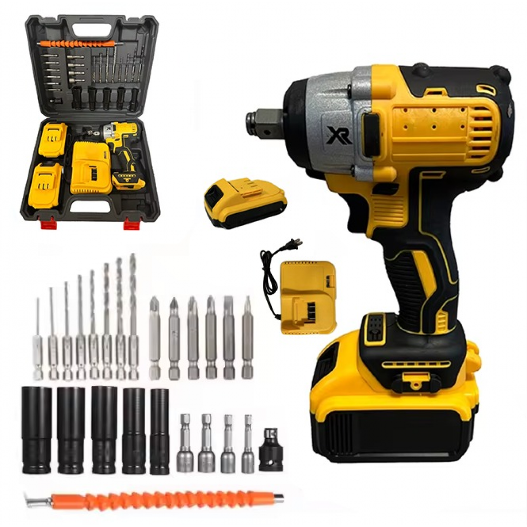 Гайковерт аккумуляторный ударный D-11, 48V, 1/2", с 2 аккумуляторами и набором инструментов Гайковерт аккумуляторный ударный D-11, 48V, 1/2", с 2 аккумуляторами и набором инструментов