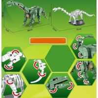 Конструктор «Бронтозавр + окаменелости», 612005, 731 деталь
