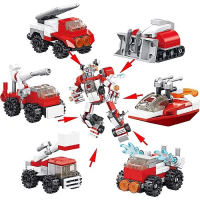 Конструктор «Пожарная машина-трансформер», 659003, 6 в 1