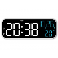 Часы настольные зеркальные YX-2802, с белой и зелёной подсветкой, температурой и будильником