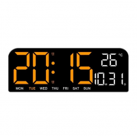 Часы настольные-настенные GH0707, с оранжевой и белой подсветкой, температурой, будильником