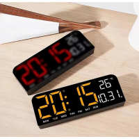 Часы настольные-настенные GH0707, с оранжевой и белой подсветкой, температурой, будильником