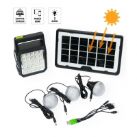 Портативная станция для зарядки GD 105, с солнечной панелью и 3 LED лампами