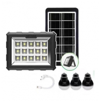 Портативная станция для зарядки GD 106, с солнечной панелью и 3 LED лампами