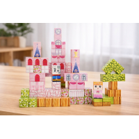 Магнитный конструктор «Розовый замок», BL101-100, 100 деталей