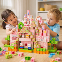Магнитный конструктор «Розовый замок», BL101-200, 200 деталей