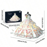 Конструктор «Белое свадебное платье» MZ-418, 2110 деталей, с пылезащитным куполом