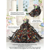 Конструктор «Черное вечернее платье» MZ-419, 2110 деталей, с пылезащитным куполом