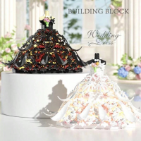 Конструктор «Черное вечернее платье» MZ-419, 2110 деталей, с пылезащитным куполом