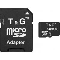 Карта памяти microSD 64 ГБ, Class 10, UHS-I, с адаптером SD