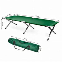 Кровать раскладная A-541, зелёная, 190×62×42 см, нагрузка до 120 кг, с чехлом