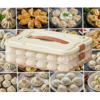 Контейнер пластиковый двухъярусный для заморозки вареников и пельменей MA-807