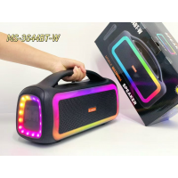 Портативная Bluetooth колонка MS-3644BT-W с беспроводным микрофоном, RGB-подсветка, USB, SD, FM, AUX, 20 Вт