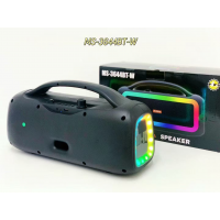 Портативная Bluetooth колонка MS-3644BT-W с беспроводным микрофоном, RGB-подсветка, USB, SD, FM, AUX, 20 Вт