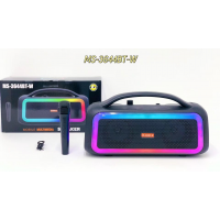Портативная Bluetooth колонка MS-3644BT-W с беспроводным микрофоном, RGB-подсветка, USB, SD, FM, AUX, 20 Вт