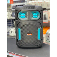 Портативная Bluetooth колонка MS-2065BT-W с беспроводным микрофоном, USB, SD, FM, AUX, RGB-подсветка, 25 Вт