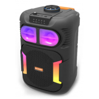 Портативная Bluetooth колонка MS-2065BT-W с беспроводным микрофоном, USB, SD, FM, AUX, RGB-подсветка, 25 Вт