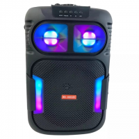 Портативная Bluetooth колонка MS-2065BT-W с беспроводным микрофоном, USB, SD, FM, AUX, RGB-подсветка, 25 Вт