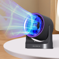 Вентилятор настольный/подвесной Desktop High-Speed Fan BY-001, аккумуляторный,  дисплей