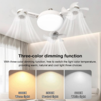 Вентилятор-лампа Drone Fan Light AT-3FD, с цоколем в патрон, пульт, 3 режима света