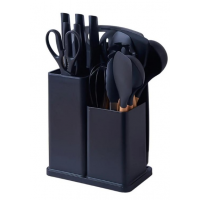 Набор кухонных принадлежностей Kitchenware Set 19 в 1 с ножами, ножницами и доской на подставке (LUX качество) 